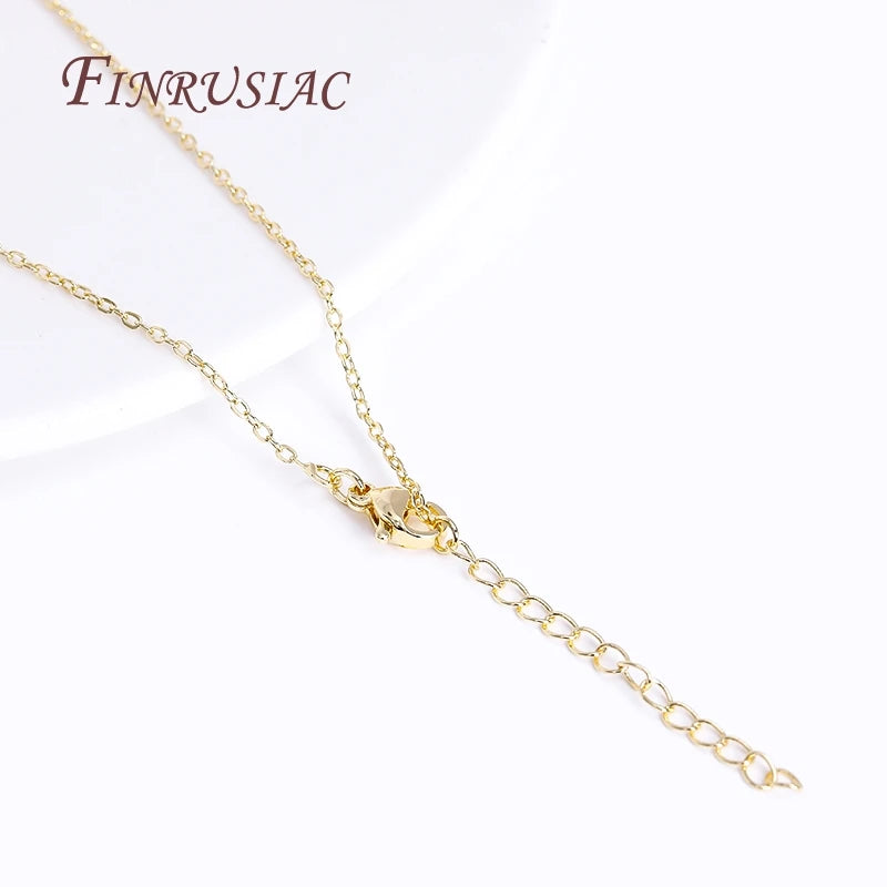 18K Gold Plated Brass Oval Chain Necklace | DIY Jewelry Making Chain Necklace Finding P3