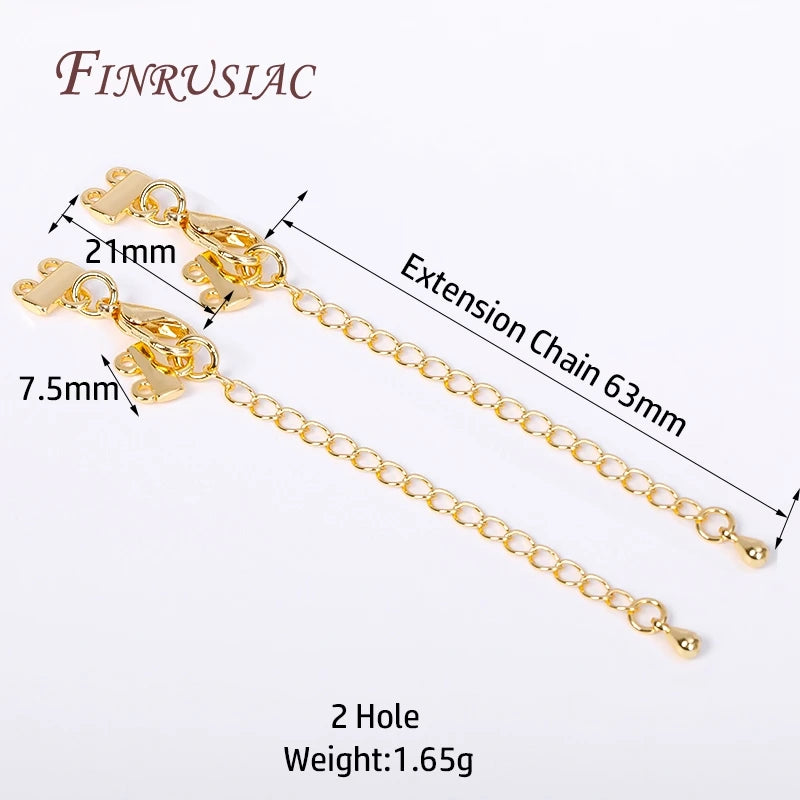 18K Gold Plated Lobster Clasp & Extension Chain | DIY Jewelry Jewelry Findings P3 18K Real Gold Plated 2 Pieces
