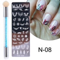 Nail Stamping Plates Set – Silicone Stamper & Stencils Nail Art Stamping Set P3 STZ-N08