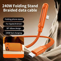 240W USB-C Fast Charging Cable with Foldable Phone Stand Holder USB-C Charging Cable P3 Default Title
