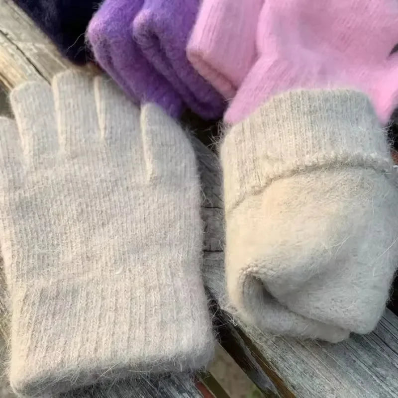 Women's Thick Cashmere Knit Winter Gloves – Full Finger Warm Knit Winter Gloves P3