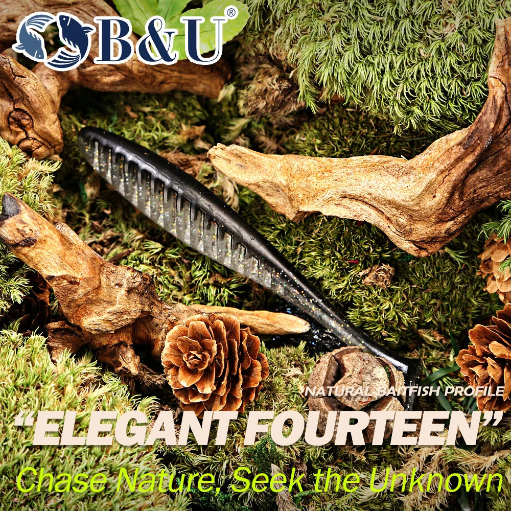 B&U Paddle Tail Swimbait – Shrimp Scent Ribbed Shad Bass Lure Soft Plastic Swimbait P3