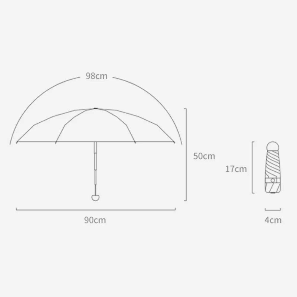 Mini Capsule Folding Umbrella UPF50+ – Portable Sun & Rain Folding Travel Umbrella P3