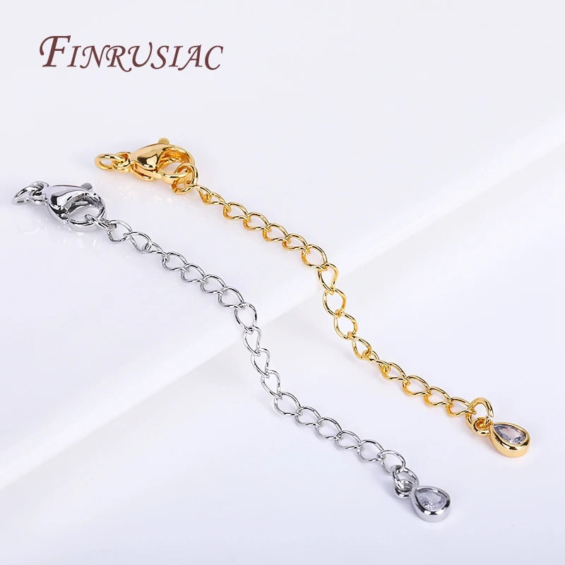 18K Gold Plated Brass Extension Chain Lobster Clasp – 8 Styles Jewelry Chain Extender P3