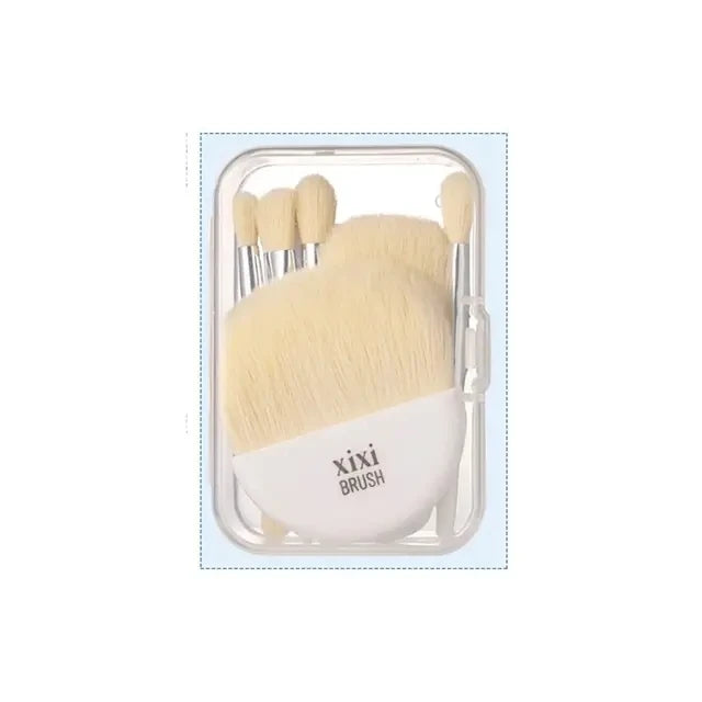 6-Piece Mini Makeup Brush Set – Portable Travel Kit Makeup Brush Set P3 White Set