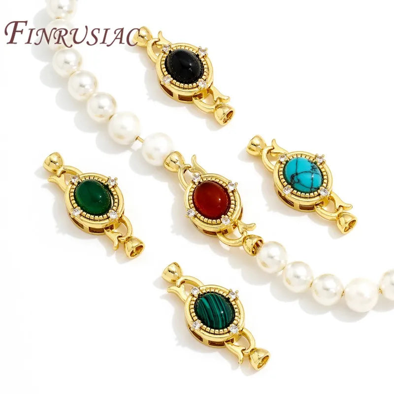 18K Gold Plated Natural Stone Jewelry Clasps & Necklace Findings Jewelry Clasp Findings P3