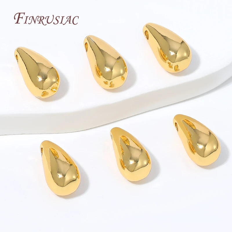 18K Gold Plated Teardrop Pendant Charm | DIY Jewelry Making Pendant Charm P3