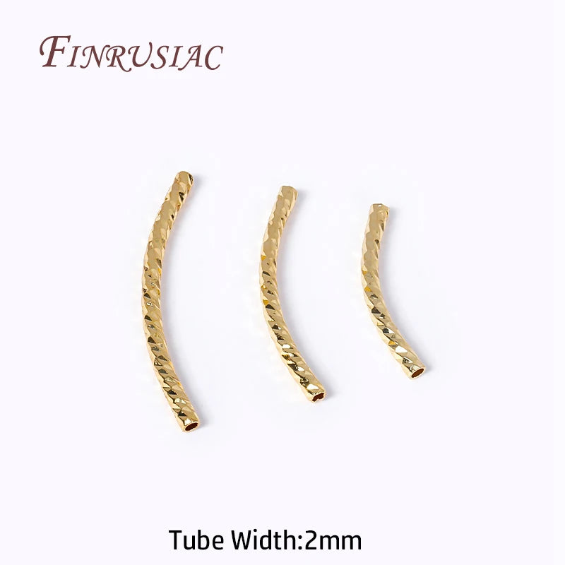 18K Gold Plated Curved Tube Beads 20/25/30mm – DIY Jewelry Jewelry Making Beads P3