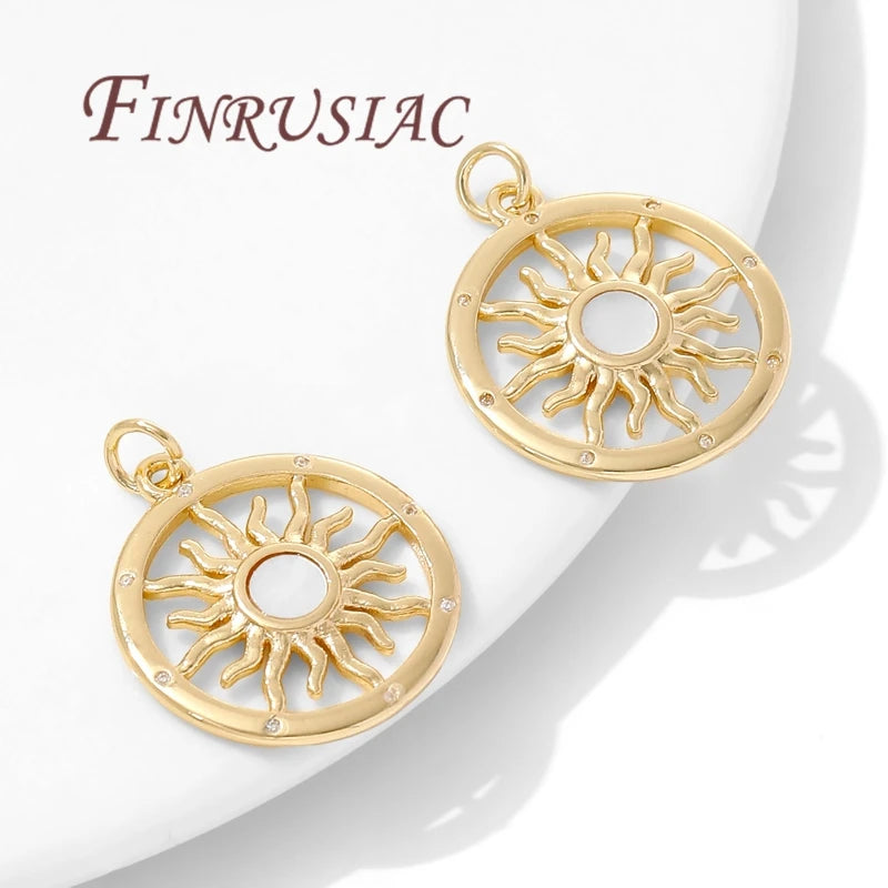 18K Gold Plated Brass Sun Charms – DIY Jewelry Pendants Jewelry Charms & Pendants P3