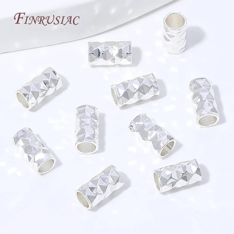 50Pcs Rhodium Plated Tube Spacer Beads | DIY Jewelry Making Jewelry Spacer Beads P3