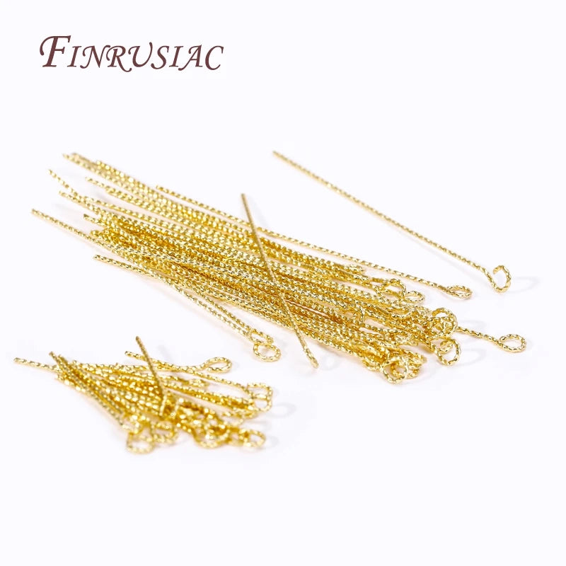 50Pcs 18K Gold Plated Brass Eye Pins – DIY Jewelry Making Jewelry Findings Pins P3