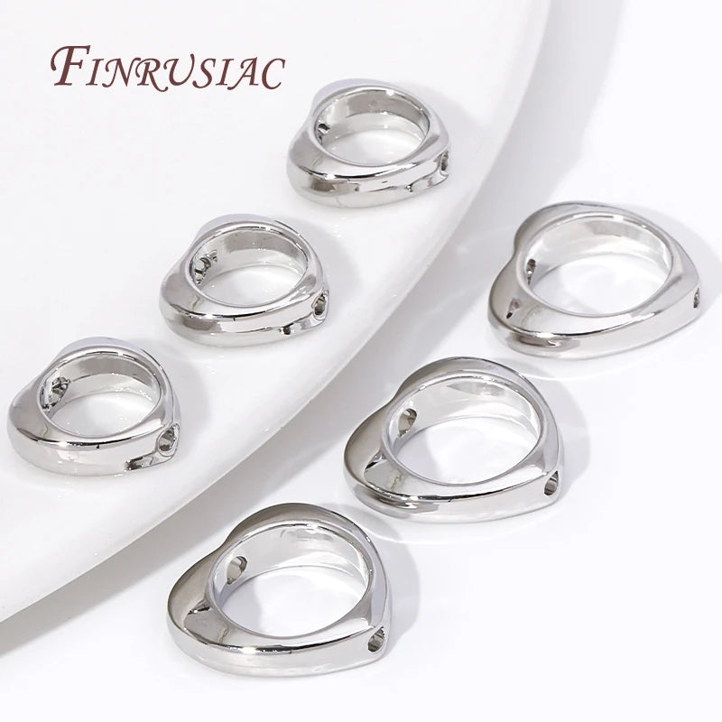 Silver Plated Heart Bead Frame Connectors – DIY Jewelry 10/20pc Jewelry Findings P3