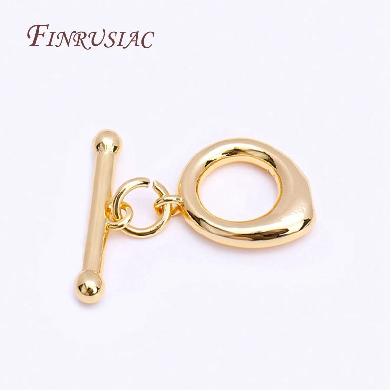18K Gold Plated Droplet OT Toggle Clasp – Brass DIY Jewelry Jewelry Toggle Clasp P3