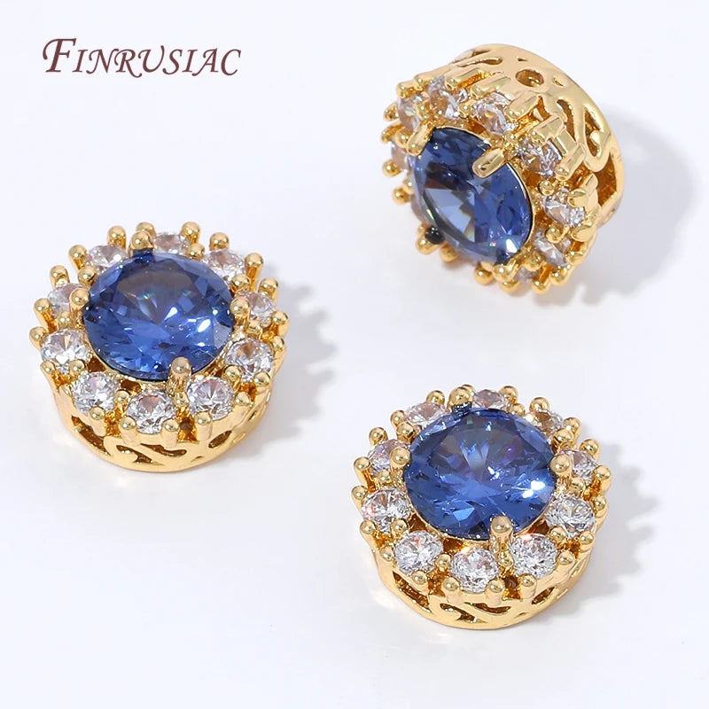 18K Gold Plated CZ Crescent Moon Spacer Beads – DIY Jewelry Jewelry Making Beads P3