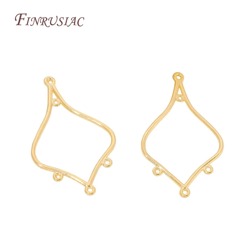 18K Gold Plated Teardrop Hollow Connector – DIY Jewelry Findings Jewelry Making Connector P3
