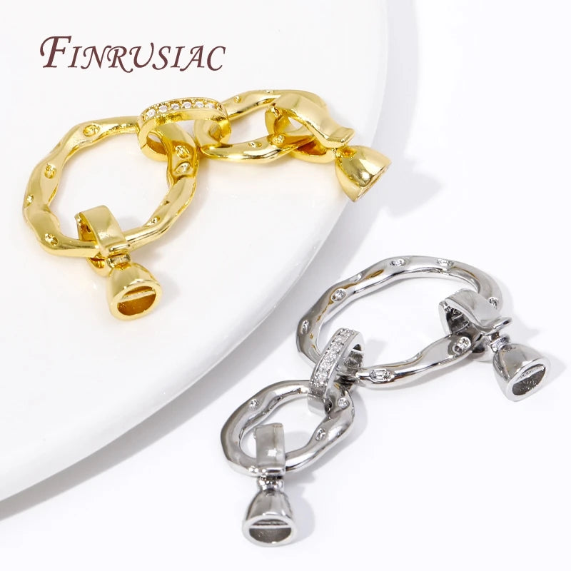 18K Gold Plated Brass Zircon Connector Clasp | DIY Jewelry Jewelry Connector Clasp P3
