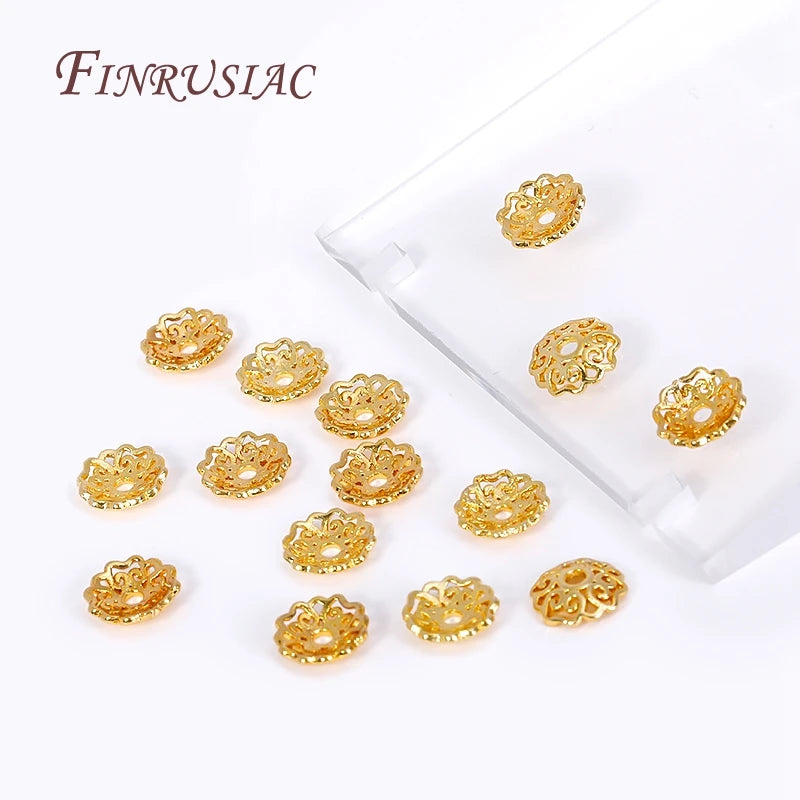 8mm 18K Gold Plated Filigree Flower Bead Caps | DIY Jewelry Jewelry Bead Caps P3