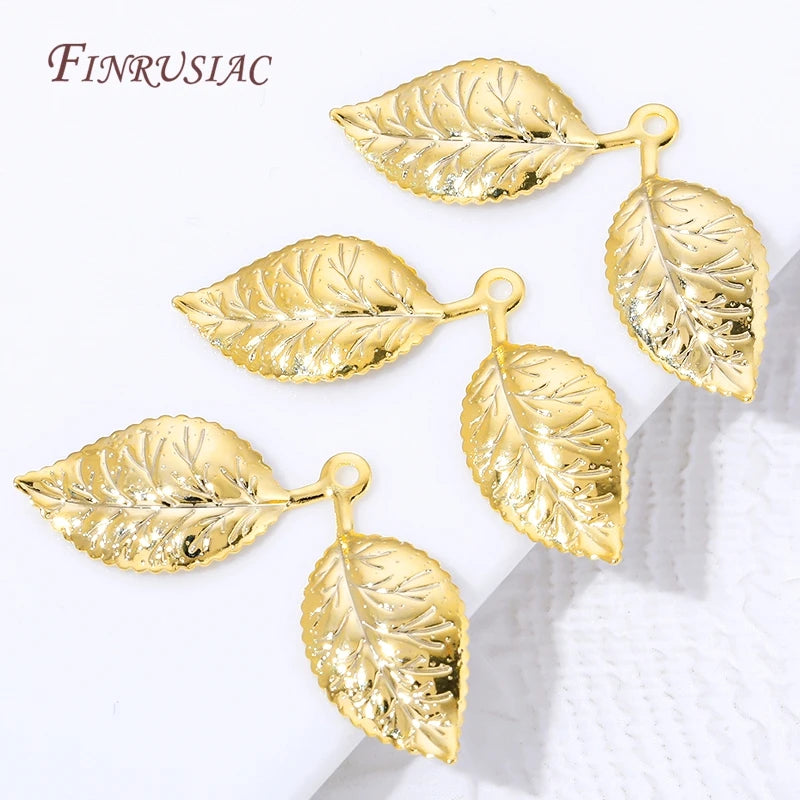 18K Gold Plated Leaf Charms & Connectors | DIY Jewelry Making Jewelry Charms Connectors P3
