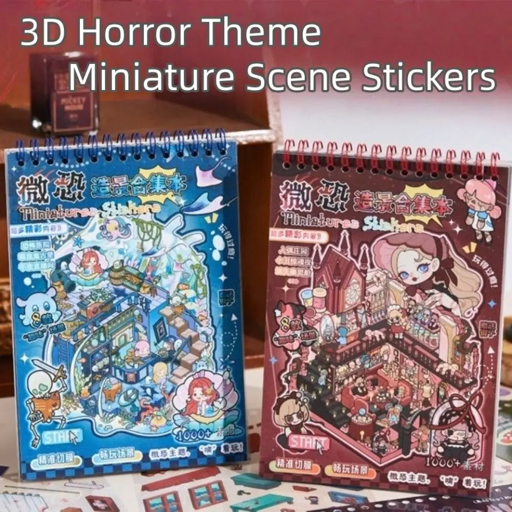 Horror 3D Miniature Scene Sticker Book – 20 Sheets DIY Craft Kids Sticker Book P3