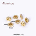 18K Gold Plated Brass Zircon Wheel Spacer Beads | 2 Sizes Jewelry Spacer Beads P3 18K Gold Plated-6MM 6 pcs