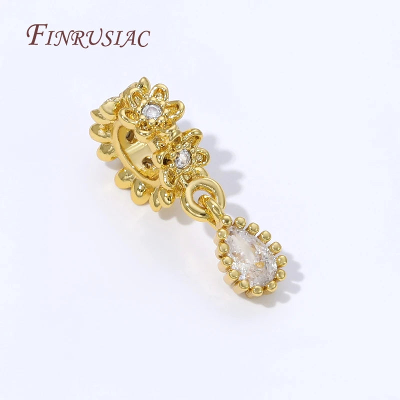 18K Gold Plated Brass Water Drop Bail Pendants – DIY Jewelry Jewelry Bail Pendants P3