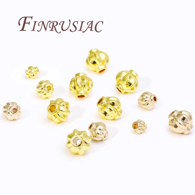 18K Gold Plated Lantern Spacer Beads 4mm 6mm 8mm | DIY Jewelry Jewelry Spacer Beads P3
