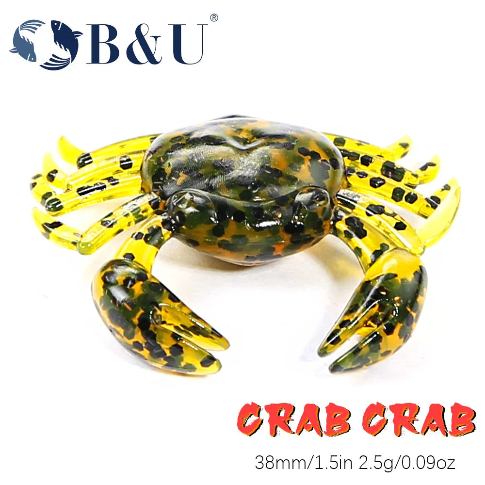 B&U 12pc 3D Soft Crab Lure Set – Bass Wrasse Cod Fishing Soft Fishing Lure P3