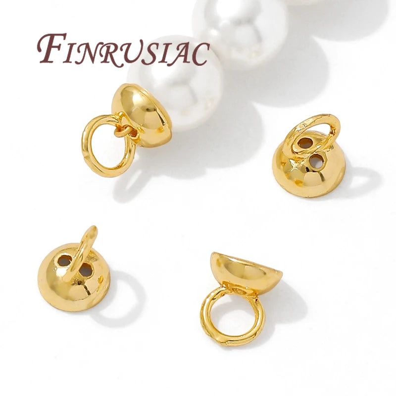 18K Gold Plated Bead End Caps with Loop | DIY Jewelry Findings Jewelry End Caps P3
