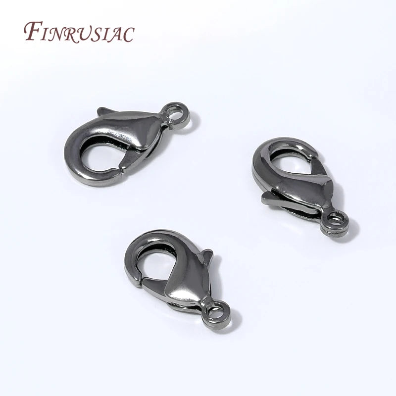 Black Gun Plated Brass Lobster Claw Clasp – DIY Jewelry Findings Jewelry Clasp Finding P3