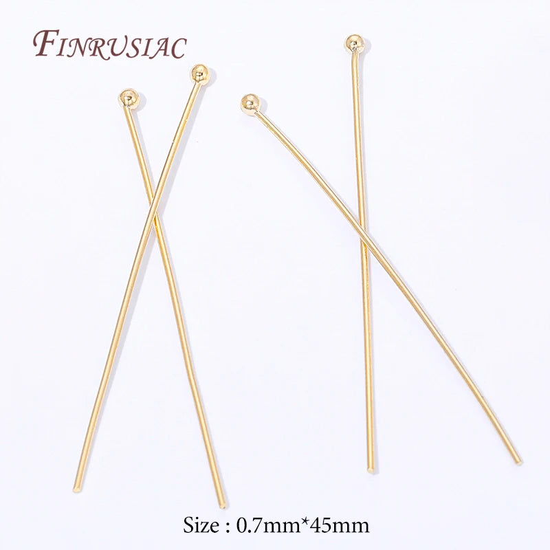 18K Gold Plated Ball Head Pins – Long Stem Beading Pins Jewelry Making Findings P3 18K Gold Plated 20 pcs