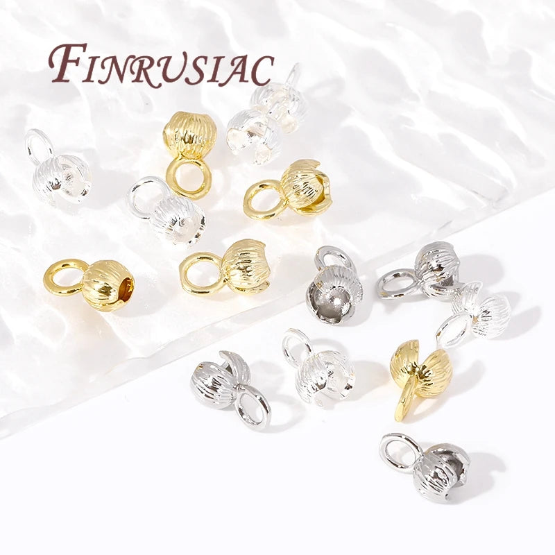 18K Gold Plated Clam Shell Bead Tip Cord Ends – DIY Jewelry Jewelry Findings P3