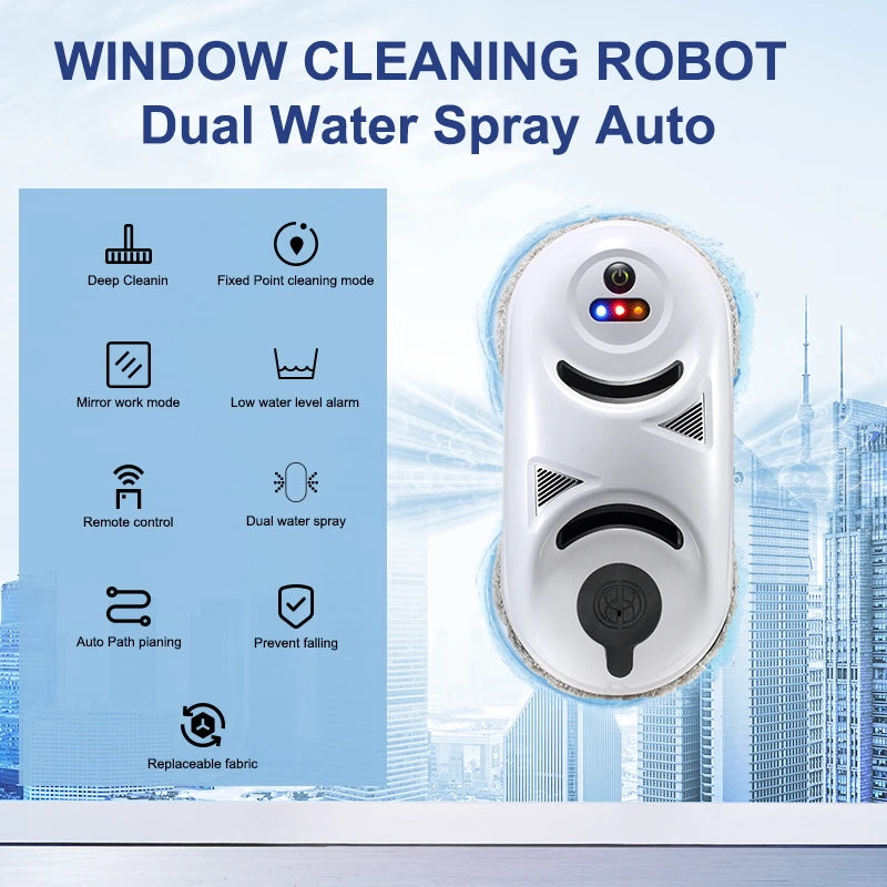 Smart Window Cleaning Robot – Auto Spray, UPS & Remote Window Cleaning Robot P3