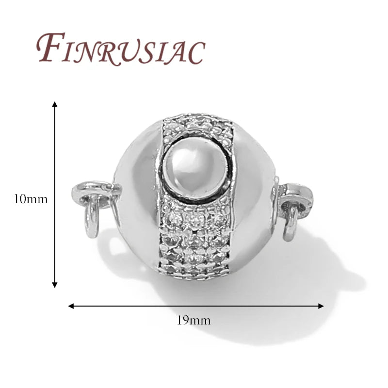 18K Gold Plated Round Ball Clasp – DIY Jewelry Findings Jewelry Clasp Finding P3 Rhodium Plated 2 pieces