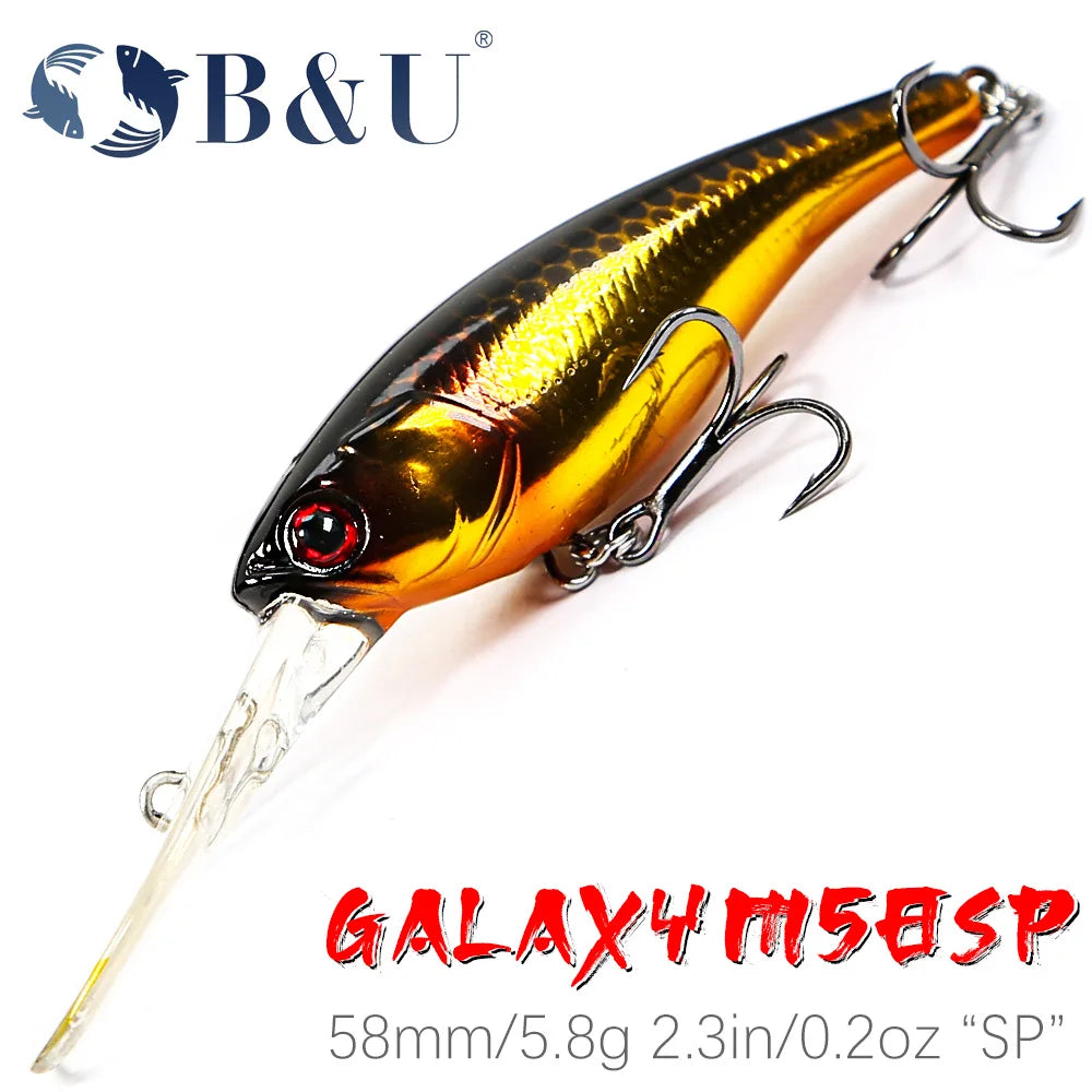 B&U 58mm Minnow Crankbait Wobbler Hard Fishing Lure – Bass Hard Fishing Lure P3