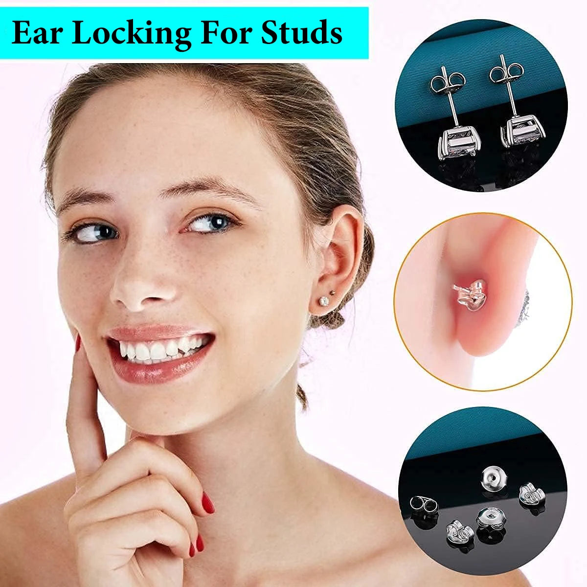 50-Pack 14K Gold Plated Earring Backs – Stud Locking Stoppers Earring Backs Findings P3