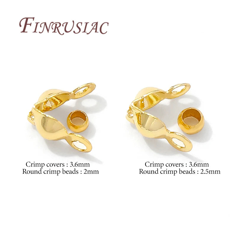100pcs 18K Gold Plated Crimp Beads & Connector Clasps – DIY Jewelry Jewelry Making Findings P3