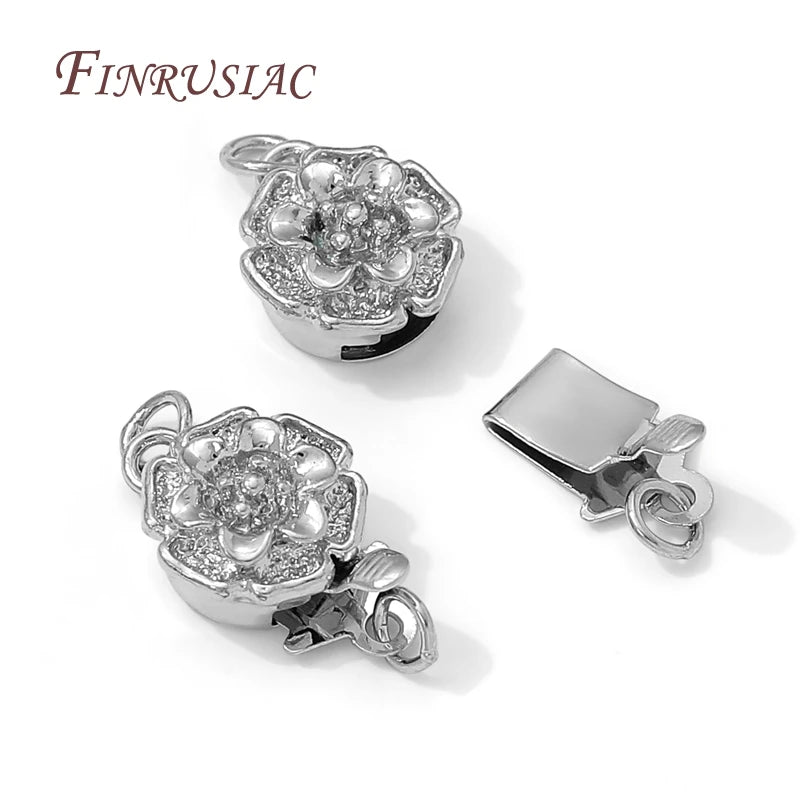 Brass Flower Lobster Clasps – Gold Plated DIY Jewelry Findings Jewelry Clasp Finding P3