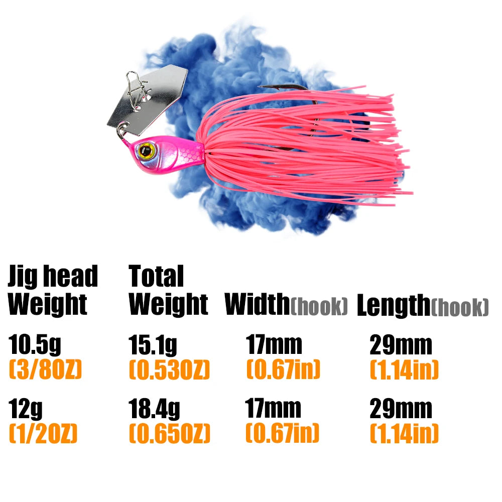 B&U Chatterbait Bladed Jig 3/8oz 1/2oz – Bass Pike Fishing Lure Bladed Jig Lure P3