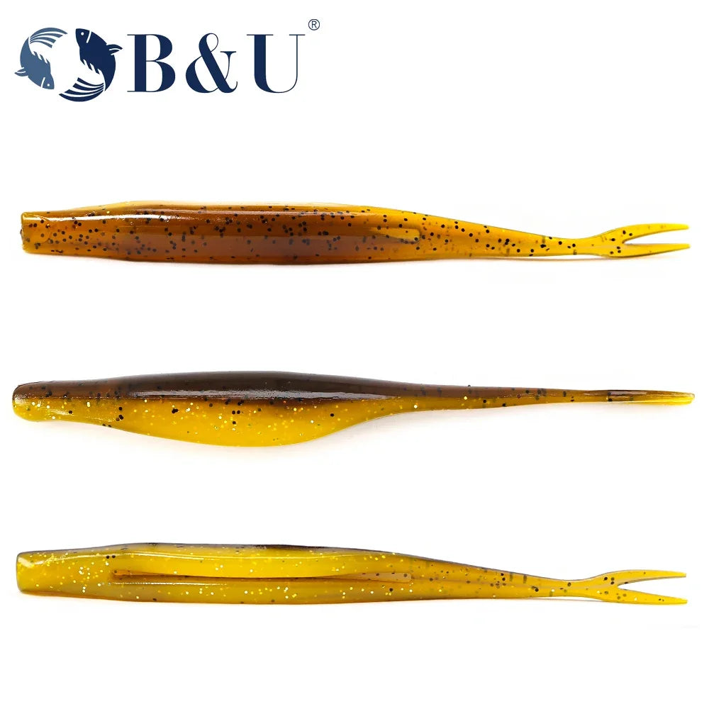 B&U Super Fluke Soft Bait Lures – Bass & Pike 3 Pack Soft Fishing Lure P3