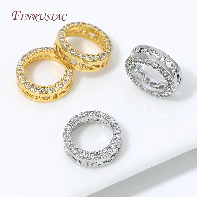 18K Gold Plated Rhinestone Bezel Spacer Beads | DIY Jewelry Jewelry Making Beads P3