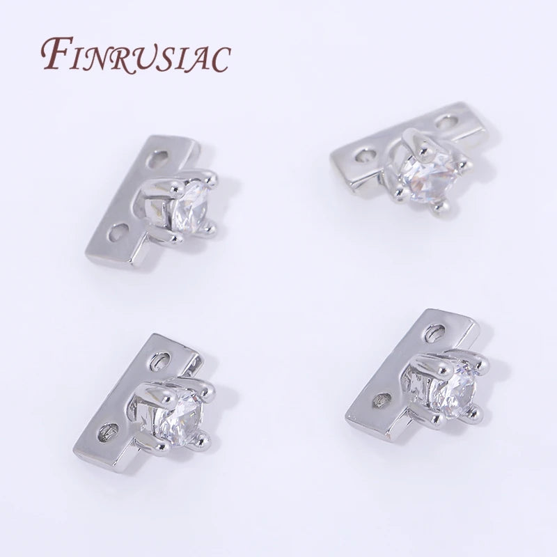 18K Gold Plated Brass Spacer Bars with Zircon | DIY Jewelry Jewelry Spacer Bars P3