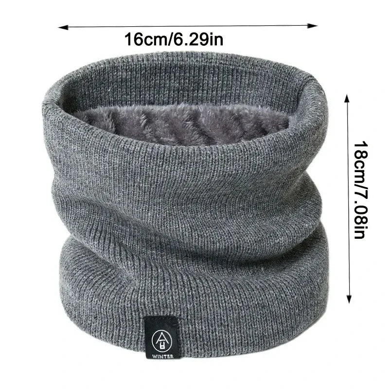 Winter Knitted Plush Neck Scarf – Unisex Face Mask Gaiter Knitted Neck Scarf P3
