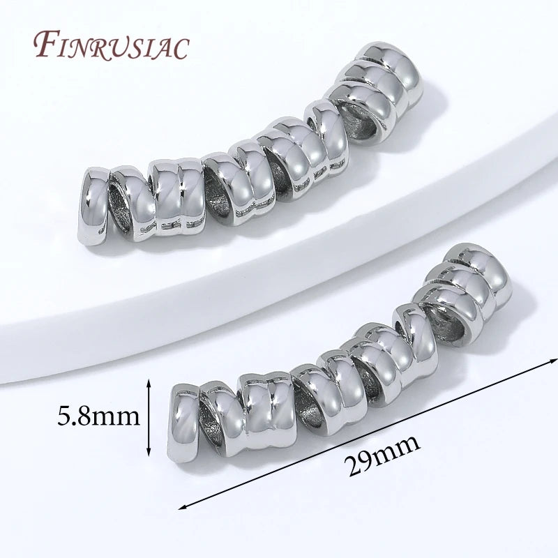 18K Gold Plated Wavy Spacer Beads – DIY Jewelry Making Jewelry Spacer Beads P3 Rhodium Plated 4 pieces