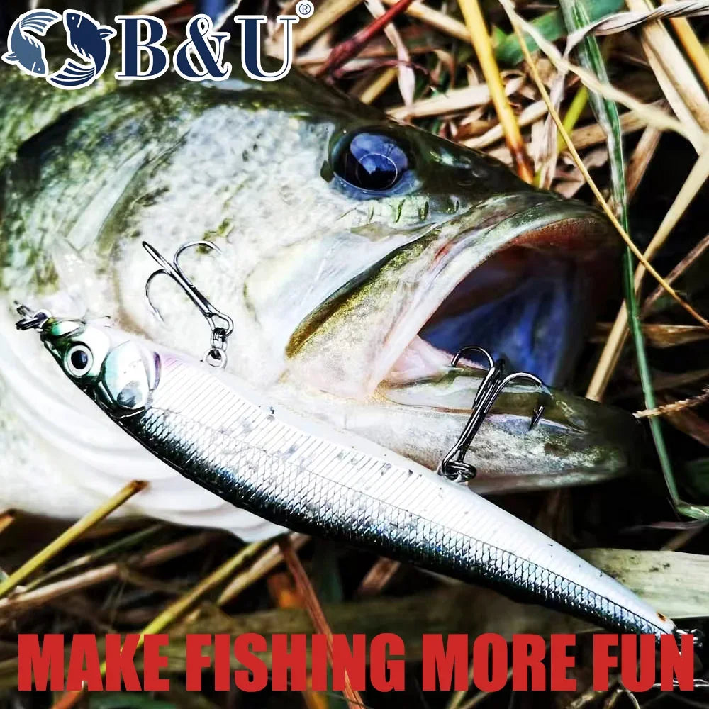 B&U 110mm Floating Minnow Jerkbait – Saltwater Freshwater Lure Fishing Hard Lure P3