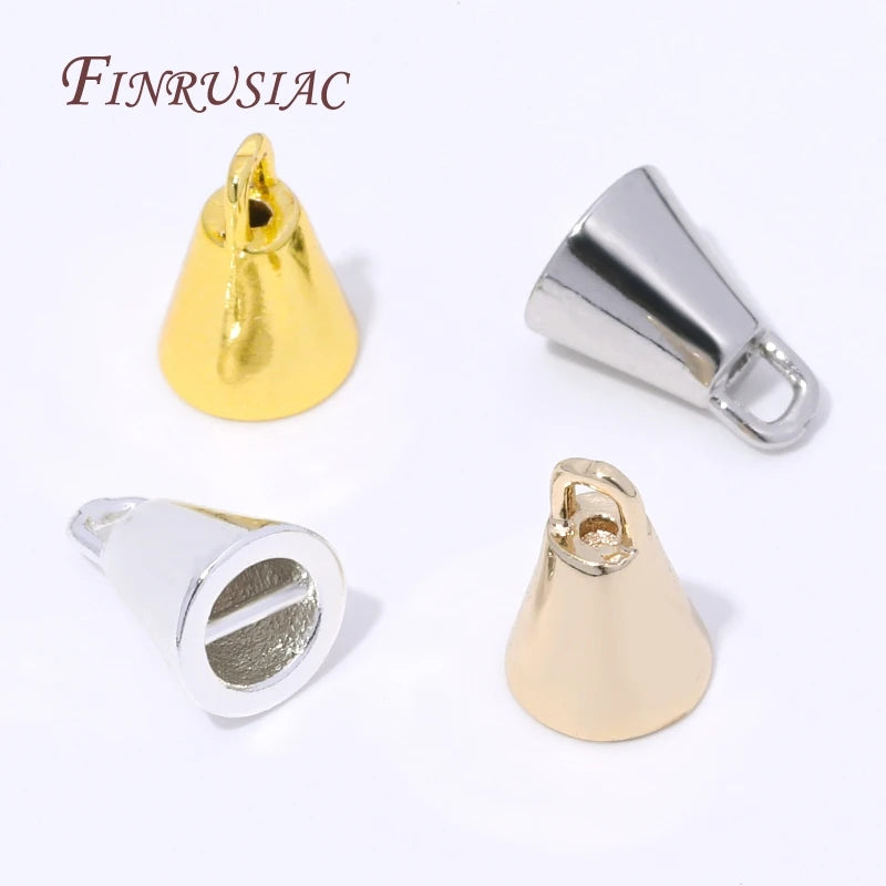 14K Gold Plated Bead End Caps Loop Connectors – DIY Jewelry Jewelry Findings P3