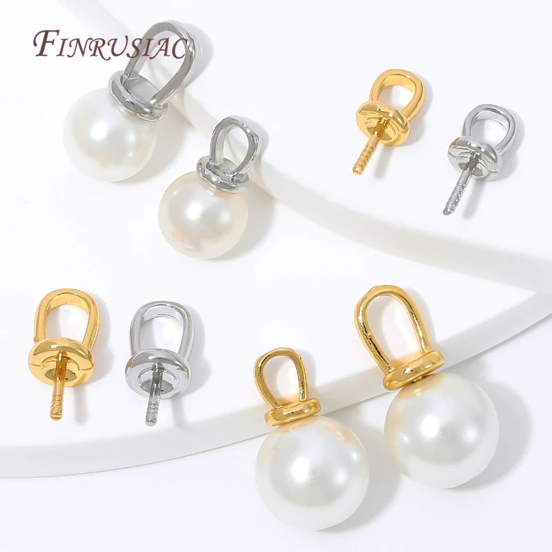 18K Gold Plated U-Shape Bail Pin Pearl Cap – DIY Jewelry Findings Jewelry Findings P3