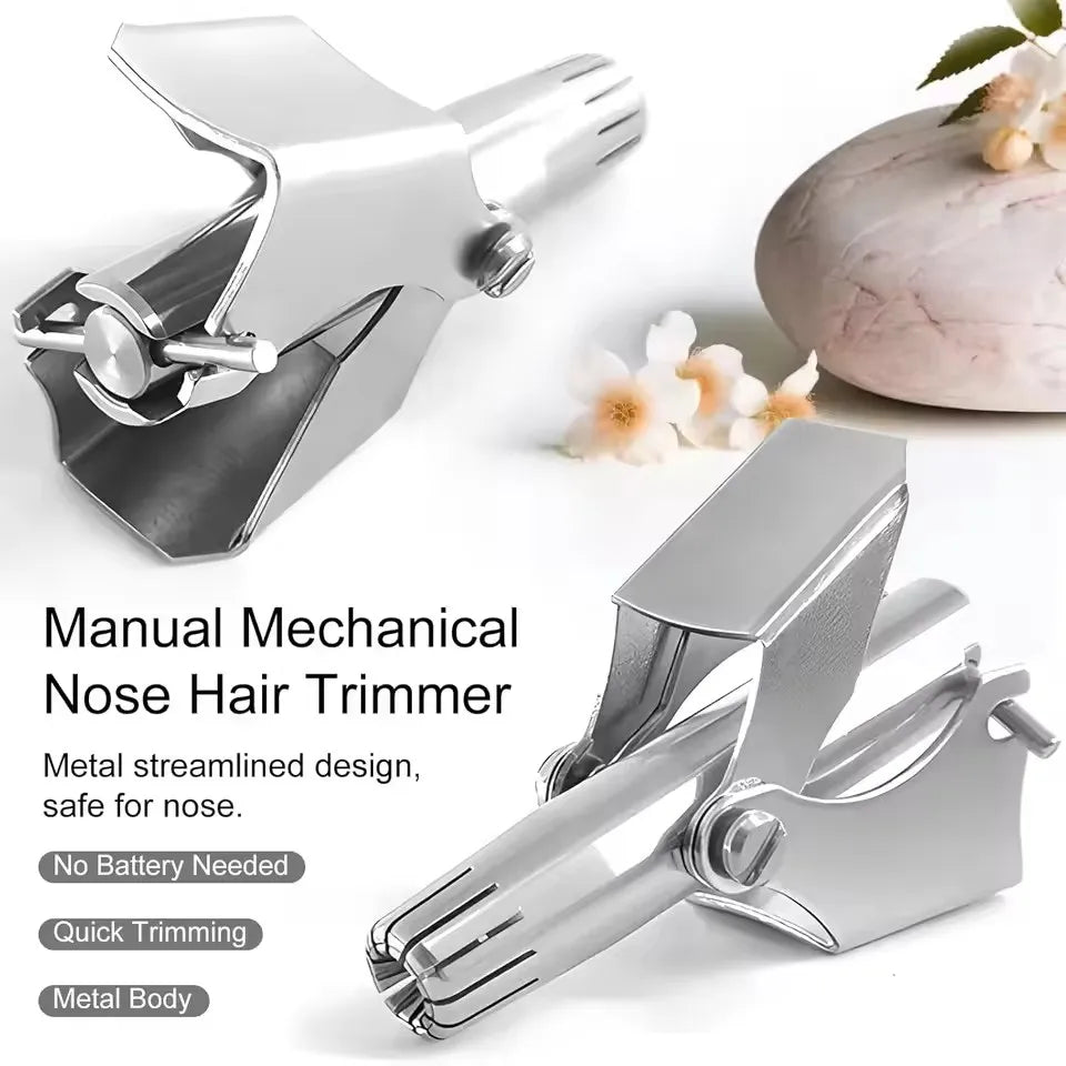 Manual Nose & Ear Hair Trimmer – 360° Rotating Stainless Steel Nose Hair Trimmer P3