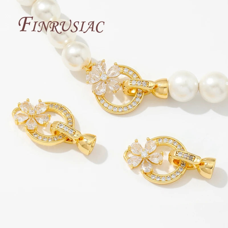 18K Gold Plated Zircon Clasp Connectors – DIY Jewelry Making Jewelry Clasp Connector P3