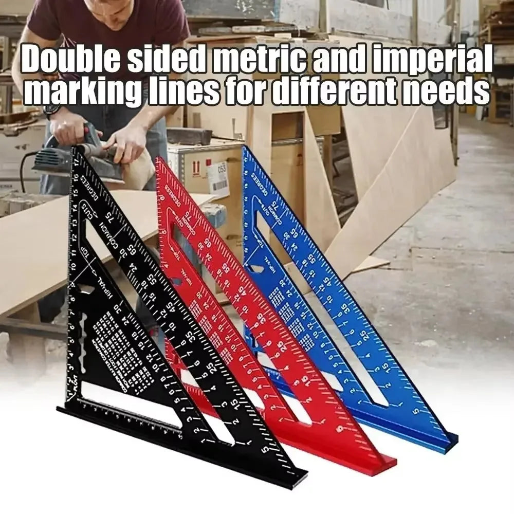 7" Aluminum Speed Square – Metric & Imperial Angle Ruler Speed Square Ruler P3