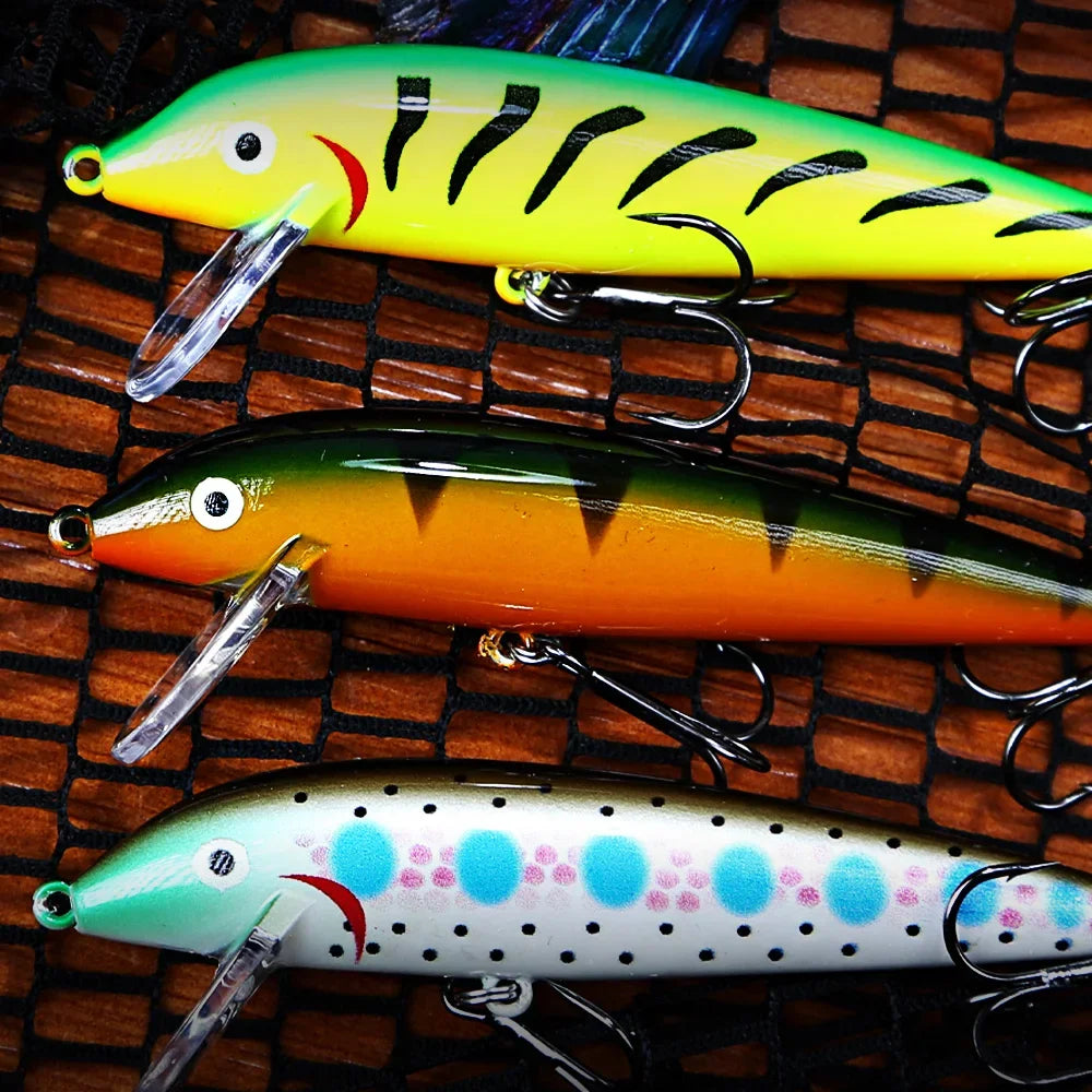 B&U Sinking Minnow Jerkbait Hard Lure – Trout Perch Bass Sinking Minnow Lure P3